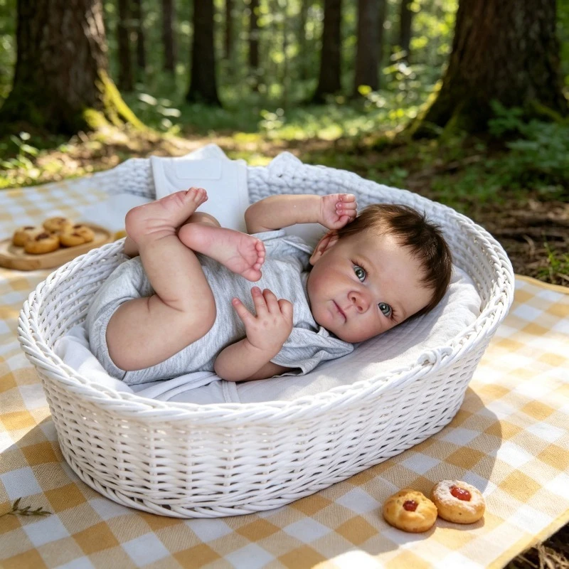 

18inch 45cm Blue Eyes Newborn Baby Reborn Doll Bettie with Rooted Hair DIY Dress Up Doll