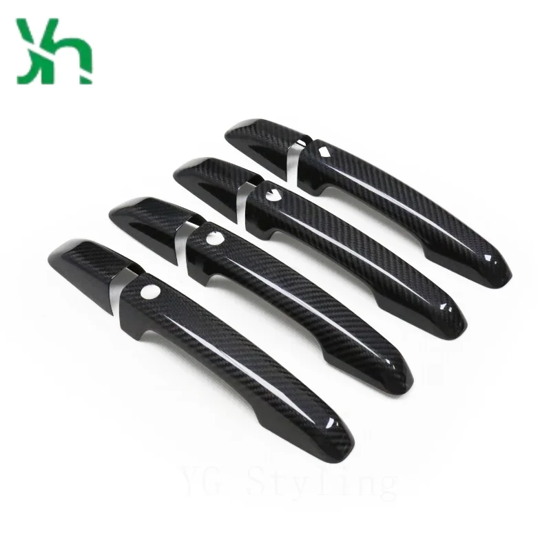 لاند روفر 2017 + غطاء مقبض الباب من ألياف الكربون الجافة الحقيقية ملحقات الكسوة الخارجية #4