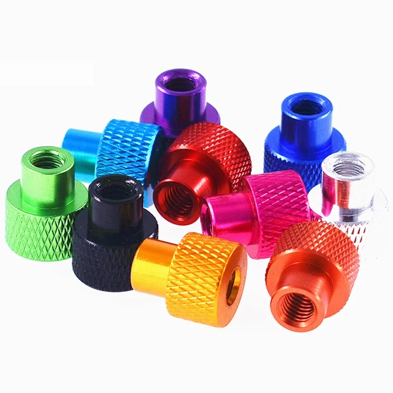 Colored Nuts UNC 1/4-20 3/8-16 Aluminium Alloy Blind Hole Knurled Thumb Nuts Hand Grip Knob Nut