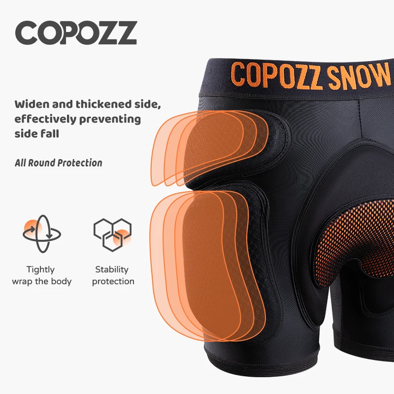 COPOZZ Children Outdoor Ski Hip Pads  Skating Sports knee Protective brace For kids Hip Support Padded Knee Pads Protector