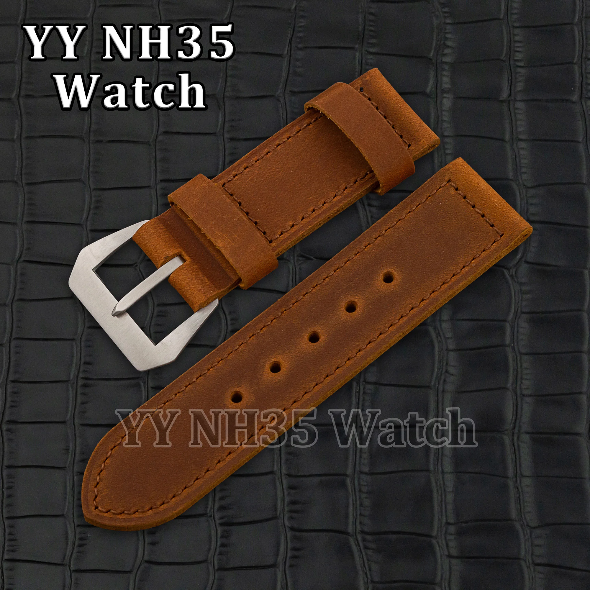 High Quality Leather Watch Strap for PAM 6152 DIY Watch Accessories Replacements 26mm Watchband for PAM 6154 Watch Bracelet