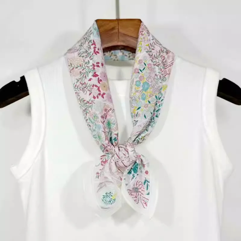14 مومي 100% وشاح حريري حقيقي طبيعي المرأة باندانا أوشحة مربعة التفاف منديل التوت الربيع موضة عالية الجودة الحجاب 65 سنتيمتر #2