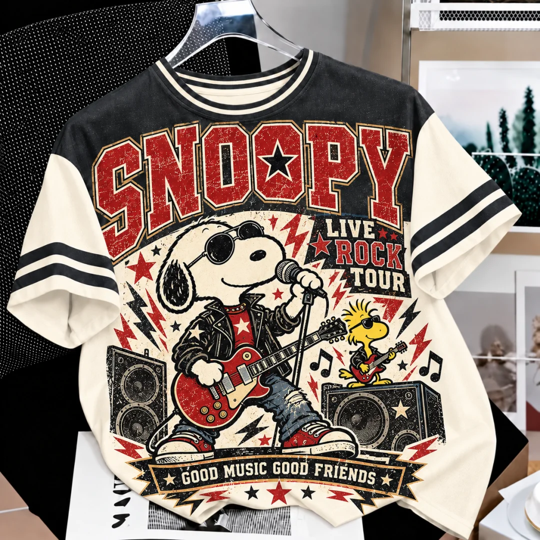 Snoopy University League Varsity T Shirt Men Women Vintage Campus College Cartoon Tees Summer Oversized Short Sleeve Kids Tops