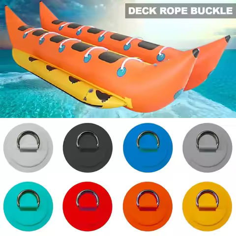 PVC Surfboard Dinghy Boat Patch Stainless Steel D Ring Deck Rigging Rope Ring Buckle Kayaking Inflatable Boat Accessories