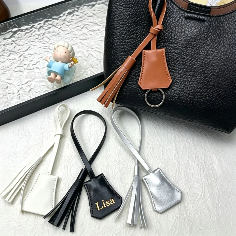 Customized Letter or Name PU Leather Women's Handbag Tags, Pendants, Keychains, DIY Accessories, Travel Bag Birthday Gifts