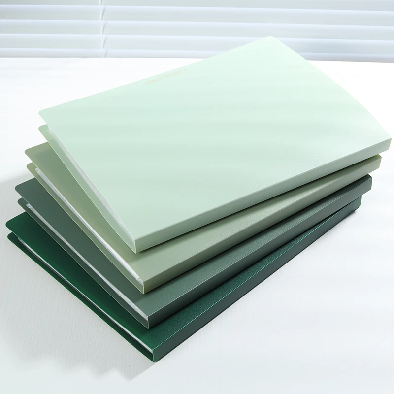 A4 Gradient Colored Folder Side-Loading Document Organizer 30Pages Transparent Sheet Student Exam Papers Subject Classification