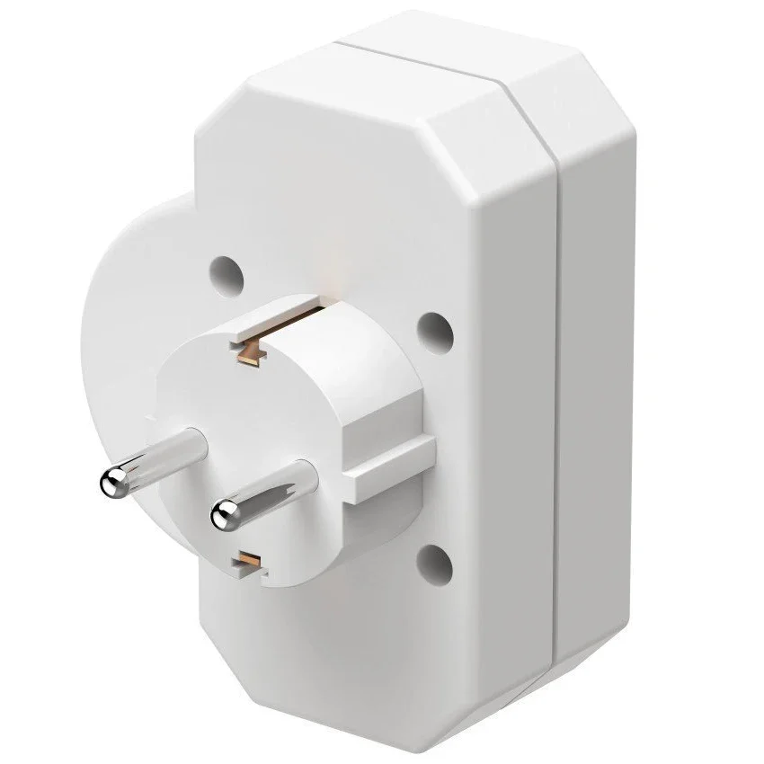 1 Stück Schwarz Weiß EU 3-poliger Stromadapter Wandsteckdose 16A 250V 3-Wege 2-Wege Steckdosenleiste Dreifach Deutscher Adapterstecker 3500W – Detail 4