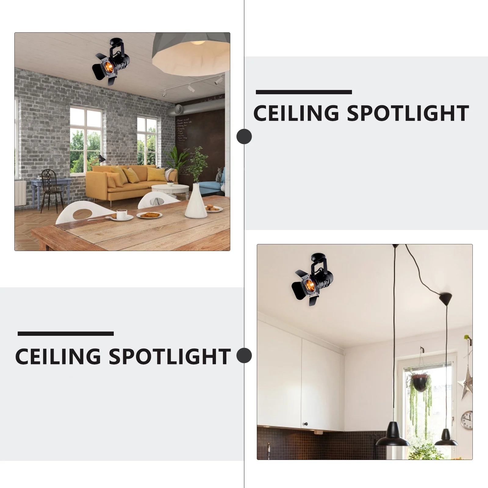 

1Pcs Four- Spotlight Durable Multipurpose Indoor Ceiling Lamp Retro Style Decorative Home Light LED Light