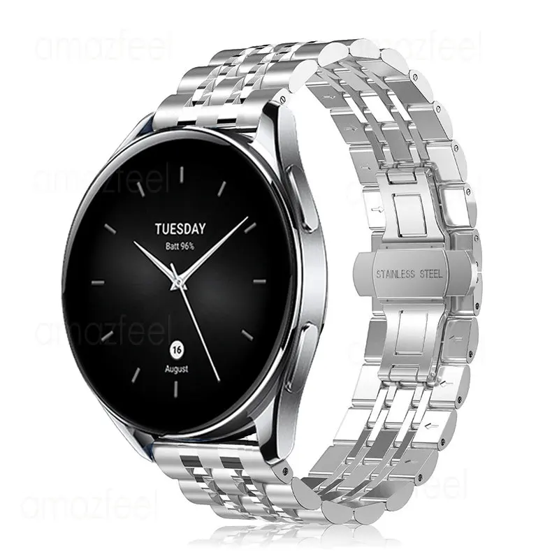 สายนาฬิกาสแตนเลสสำหรับนาฬิกา Xiaomi S2 46mm 42mm สำหรับนาฬิกา Xiaomi S1สายโลหะที่ใช้งานนาฬิกา Mi Watch Sport Color 2