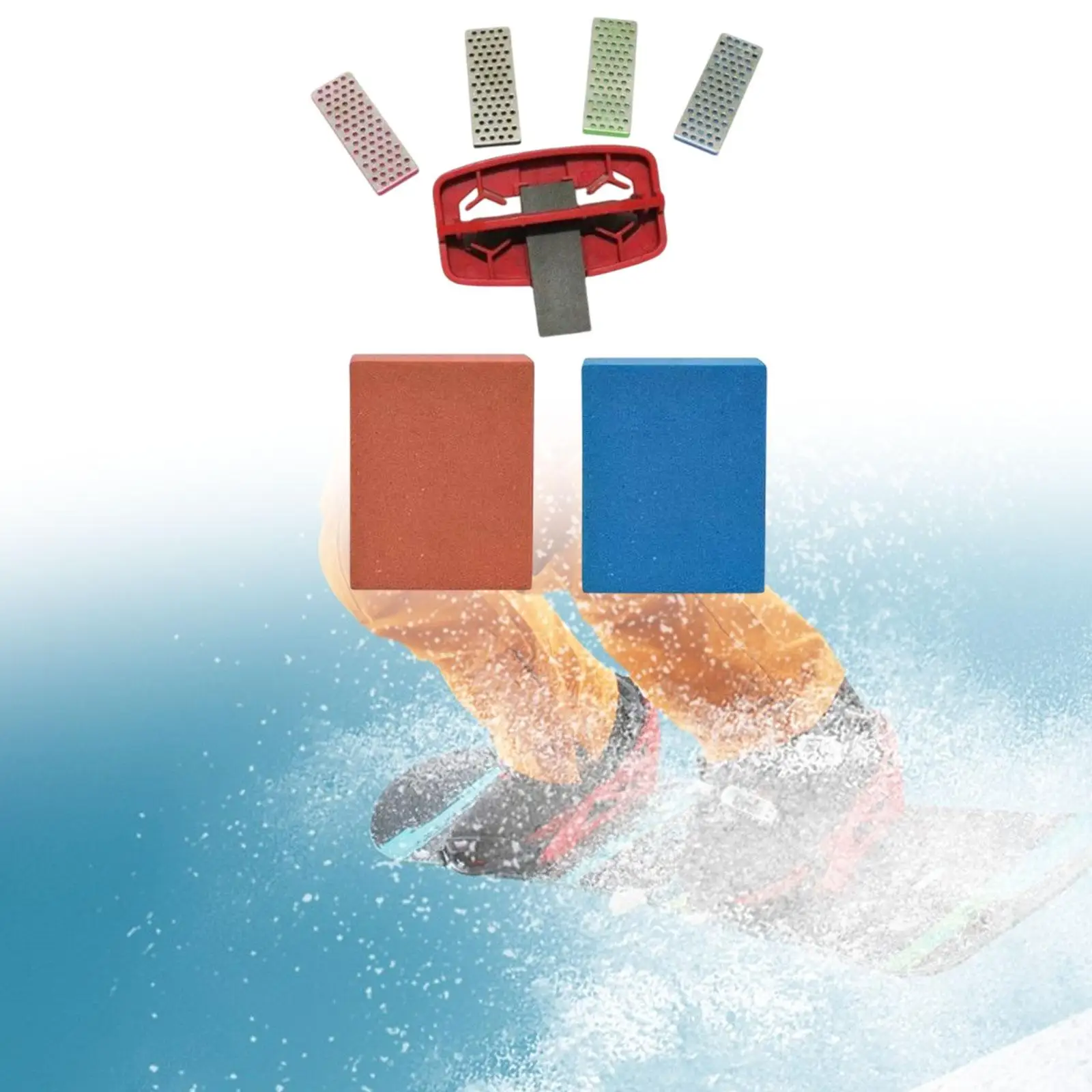 Strumenti per l'accordatura dello snowboard da sci Kit di manutenzione della lima diamantata per bordi da sci resistenti all'usura Attrezzatura per l'accordatura dello snowboard per il rifilatura e la lucidatura