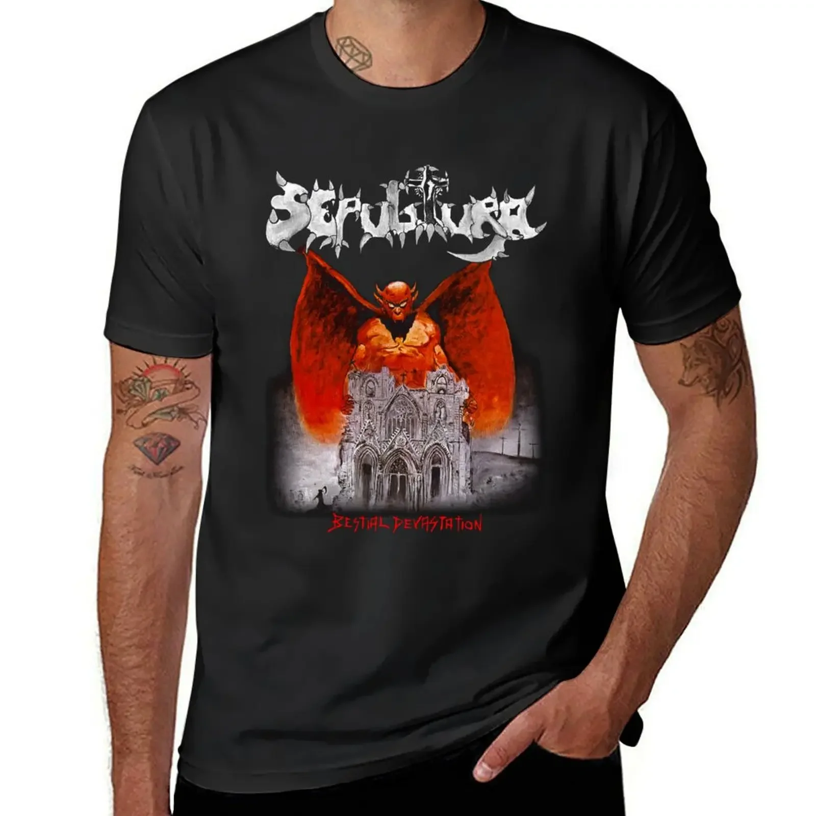 Bestial Devastation -Classic Old School Brazillian Death Thrash Metal T-Shirt vintage shirts graphic tees plus size men clothing