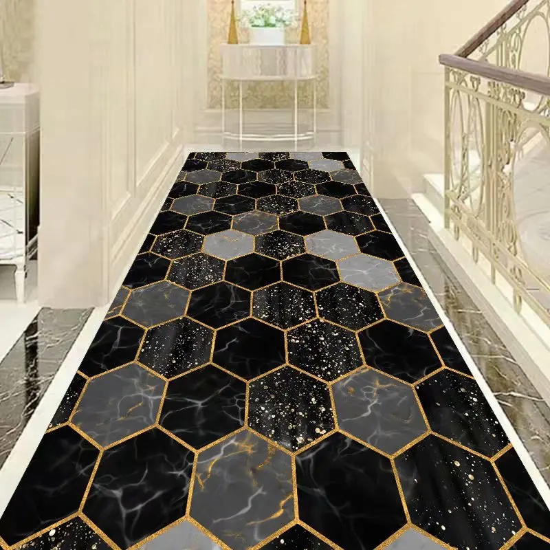 

Marble Print Corridor Hallway Carpets Living Room Area Rug Abstract Geometric Kitchen Bedroom Mat Anti-skid Entrance Floor Rug