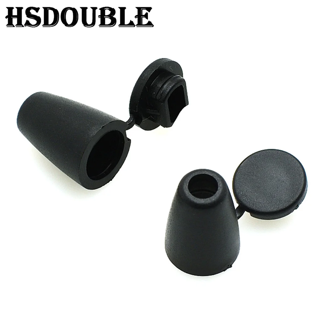 Bell Stopper With Lid Cord Ends Lock Stopper Plastic Black Toggle Clip for Paracord Clothes Accessories