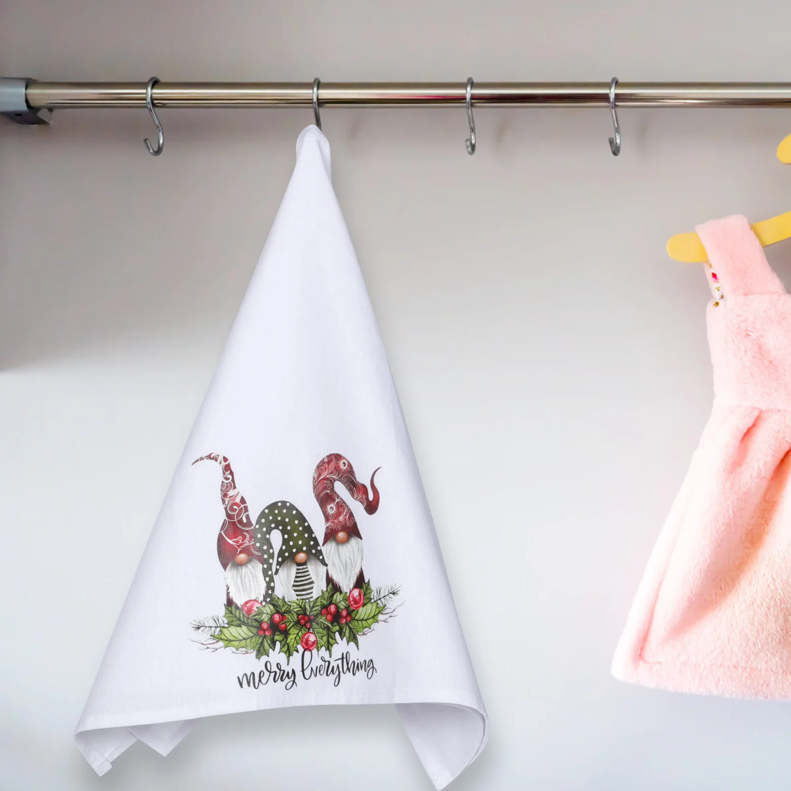 

Christmas H Towels Kitchen Bathroom Absorbent Fabric Soft Washable Storage Hanging Newborn Elderly Family Necessary