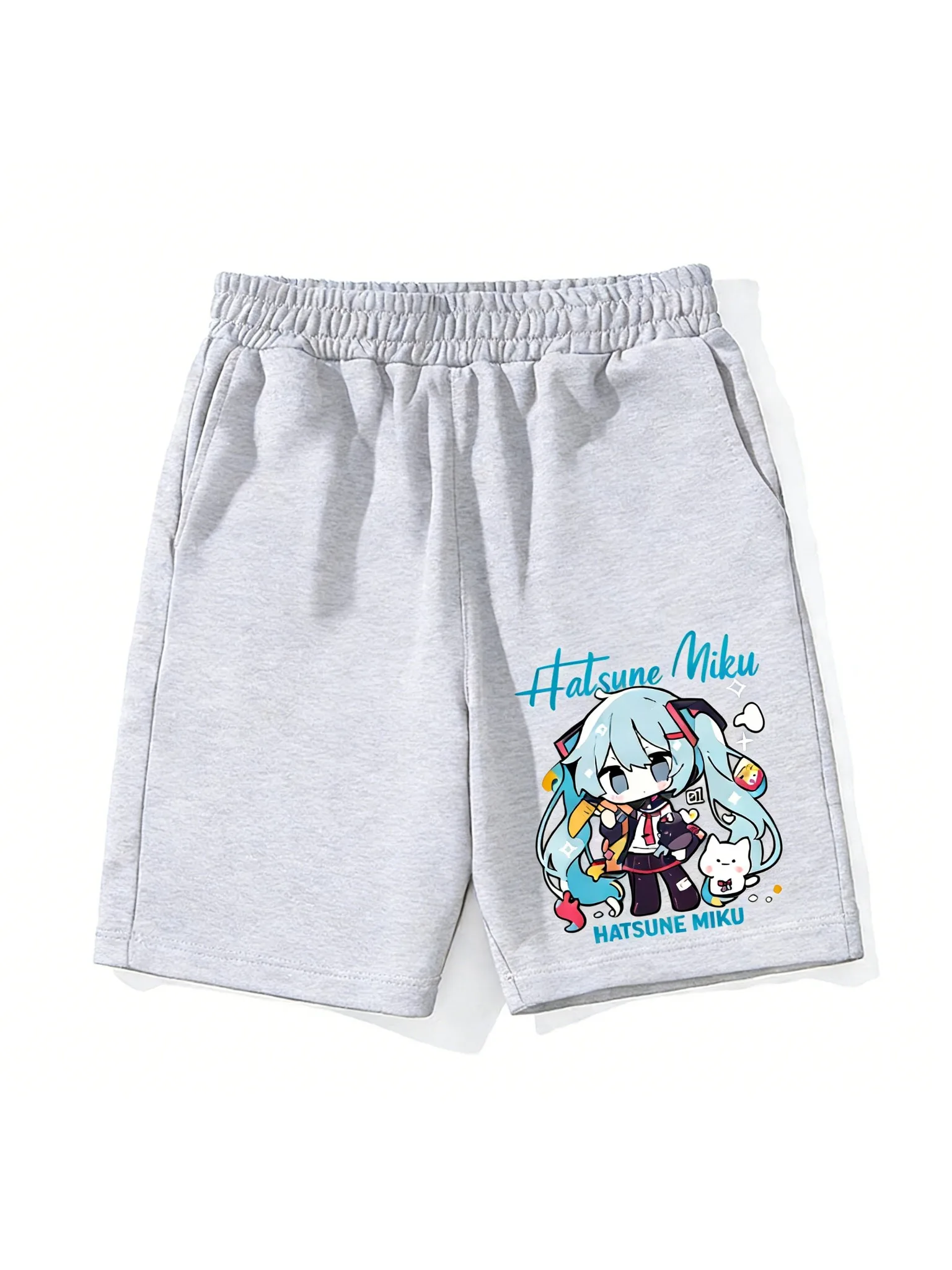 Hatsune Miku Anime-Print, Herren- und Damen-Shorts im gleichen Stil, lässige und lockere Sportshorts für den Sommer, ein Must-Have im Y2K-Harajuku-Stil