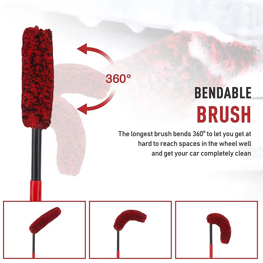 Reliable-Car Wheel Brush Kit,Wheel Cleaning Brush & Detailing Brush For Vehicle Motorcycle Rim Fenders Engine Exhaust Tips