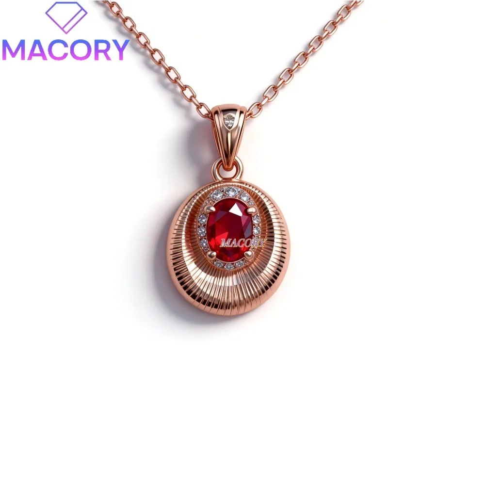 

Women's new ruby pendant made of 925 sterling silver high-quality classic gemstone suitable as a top choice for holiday gifts