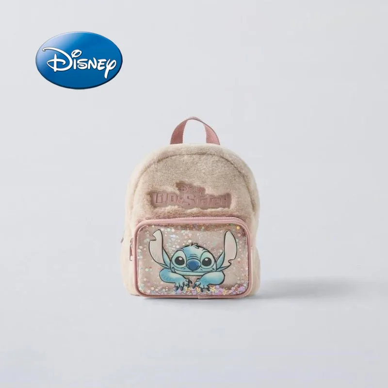 Disney Autumn New Plush Cartoon Fashion Stitch Children\'s Backpack Cute Kindergarten School Bag Gift