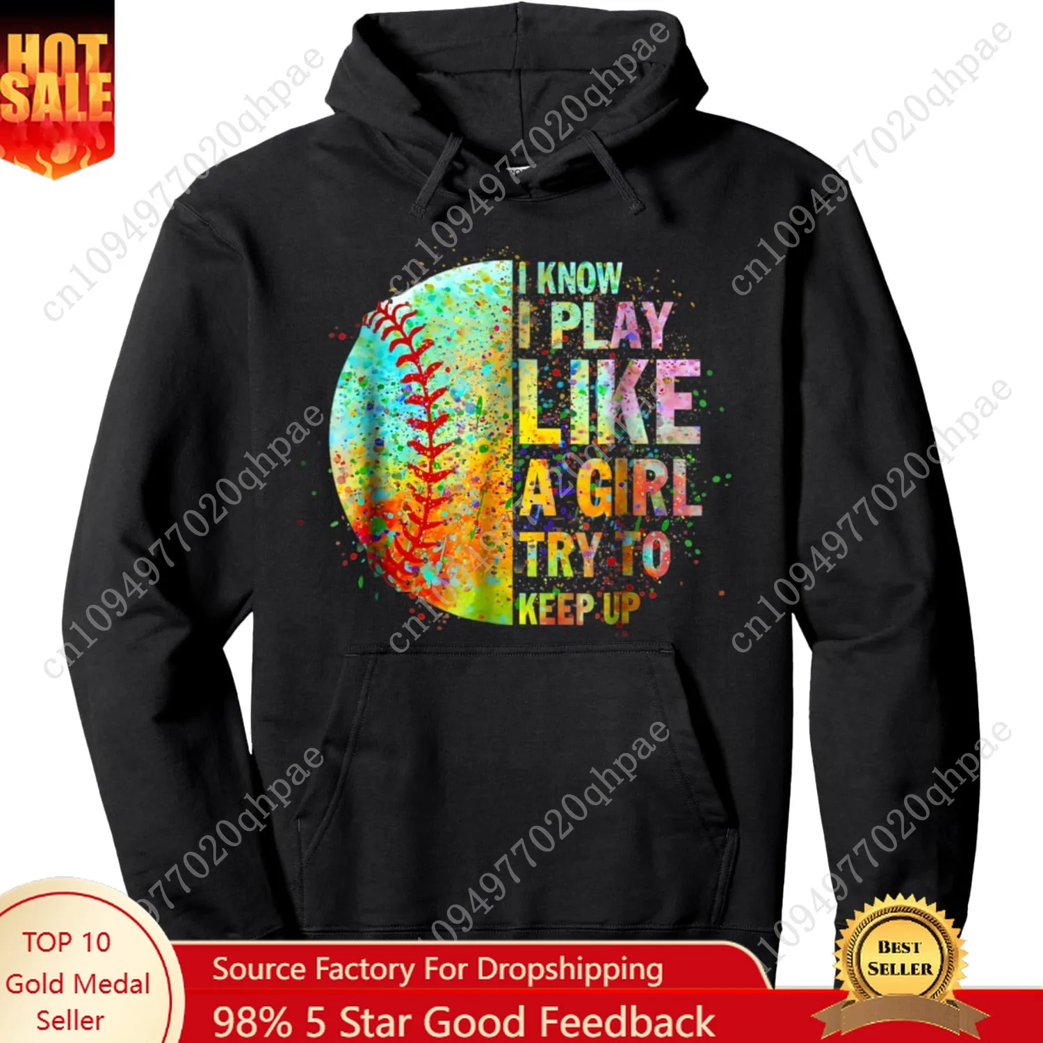 أنا ألعب مثل الفتاة، محاولة حفظ الكرة اللينة للفتيات المراهقات، بلوفر بقلنسوة