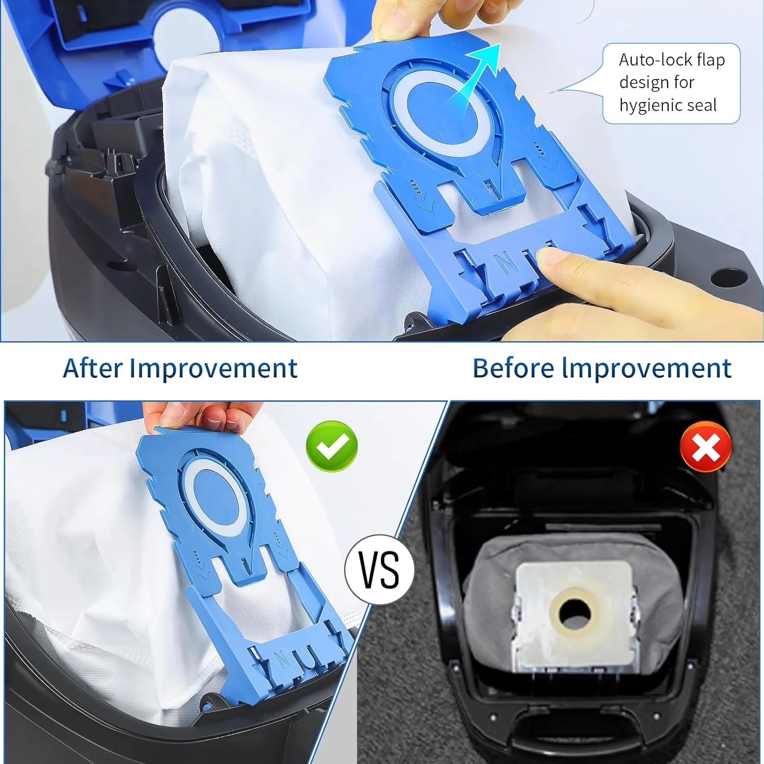 Staubsaugerbeutelfilter für Hyclean GN Staubsauger Classic C1 Complete C2 Complete C3, S2 S4 S5 S6 S8-A58E