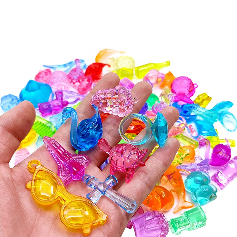 Caja de confeti para fiesta, juguete de plástico para niños, gemas de cristal, joyas de diamantes, Cofre del Tesoro, accesorios de relleno de