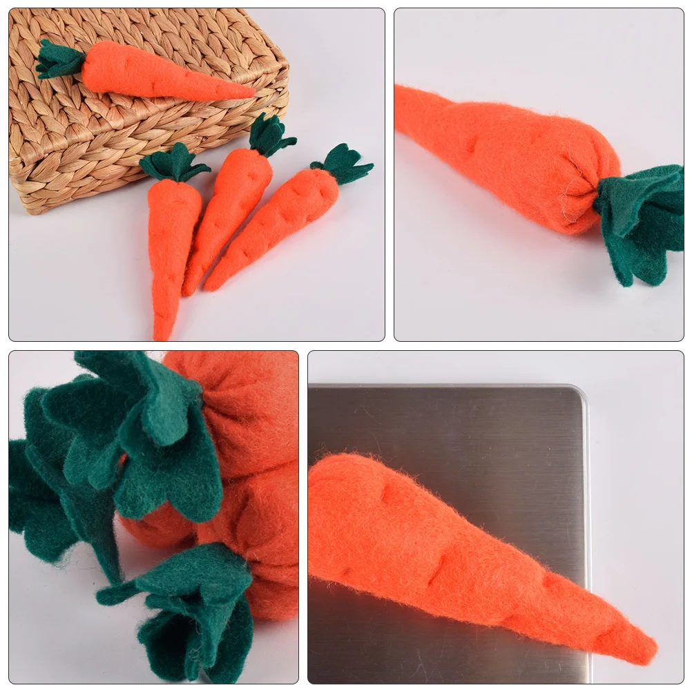 

3Pcs Cloth Art Carrots Holiday Decoration Easter Party Favors Creative Garden Indoor Outdoor Display Decorative Props for Family