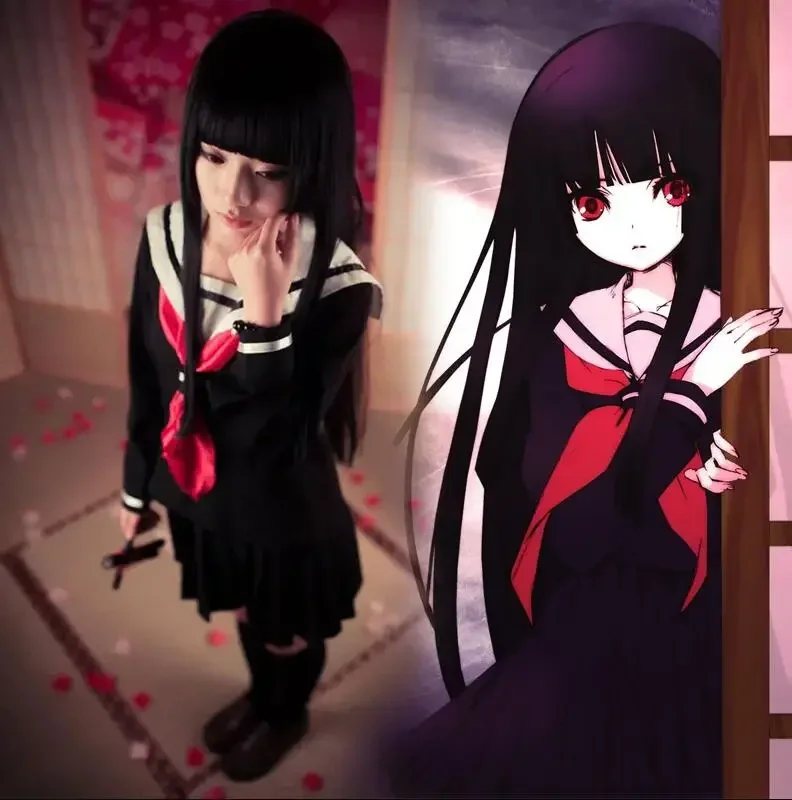 

Аниме Jigoku Shojo Hell Girl Uniform de marin pour lycéenne японская одежда, костюм для косплея, халат à manches longues 2021, горячая распродажа