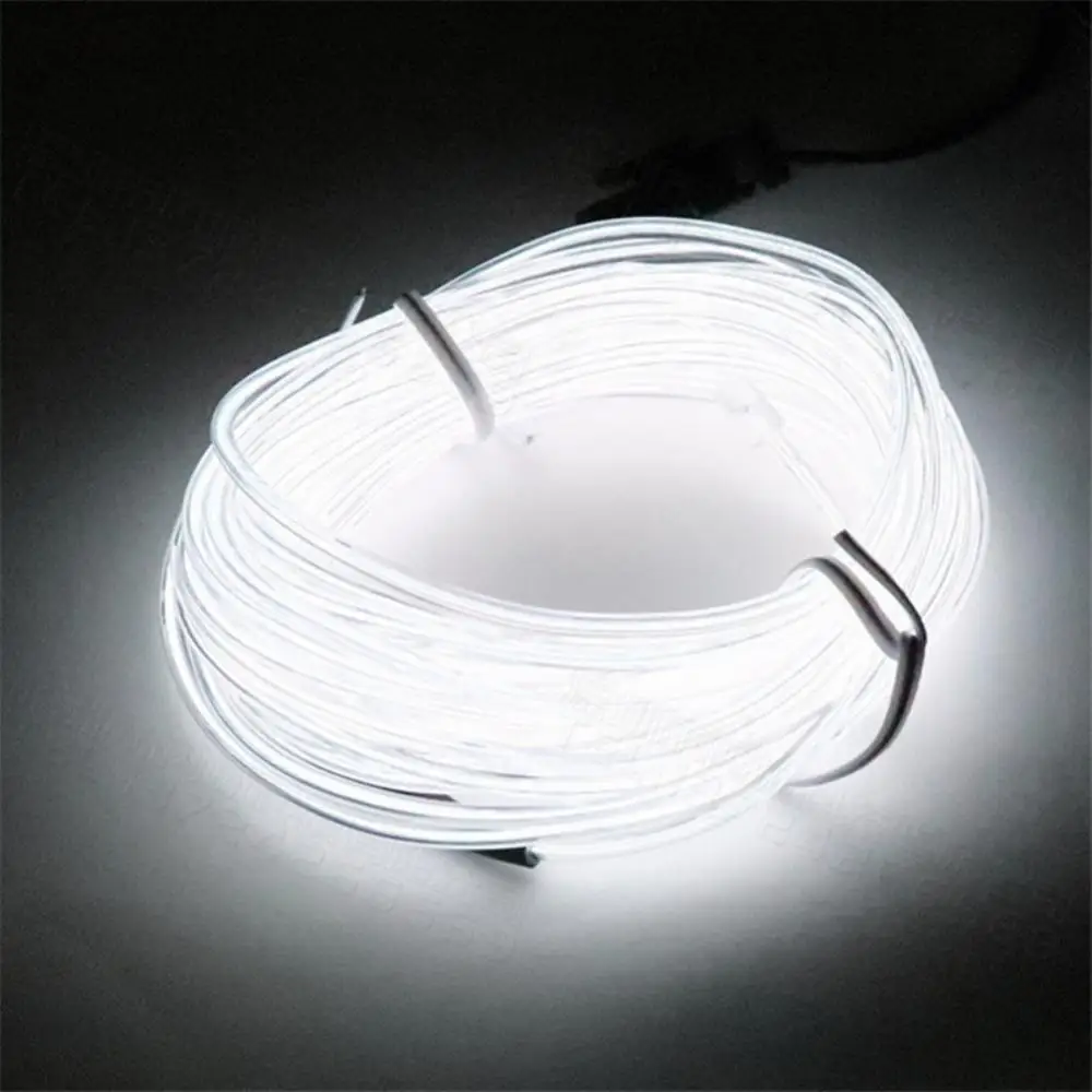 LED Neon Light 3V AA Battery Powered Glow EL Wire Rope Tape Cable Flexible LED Strip For Shoes Clothing Car Decoration Supplies