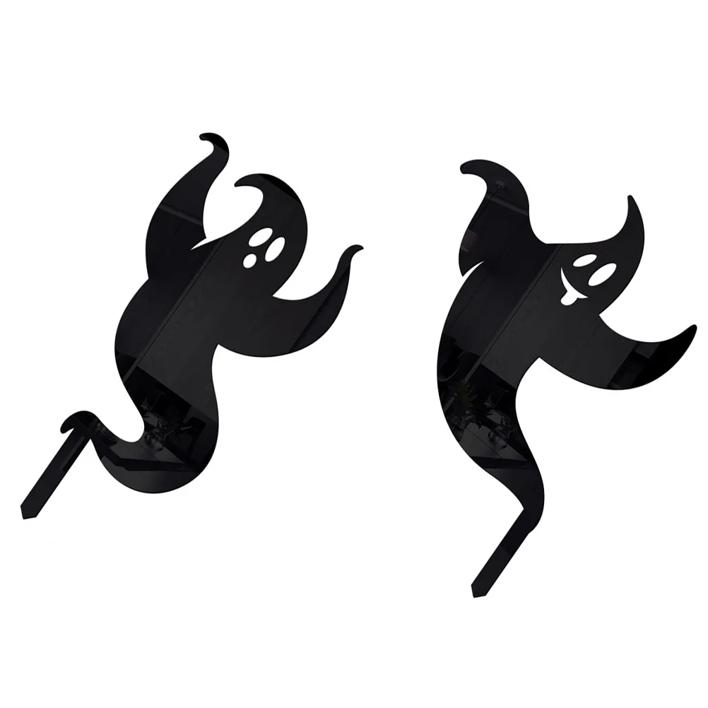 

2pcs Acrylic Ghost Yard Stake Lawn Sign Halloween Decoration Ghost-Shaped Ground Inserted Ornament For Outdoor Party Garden