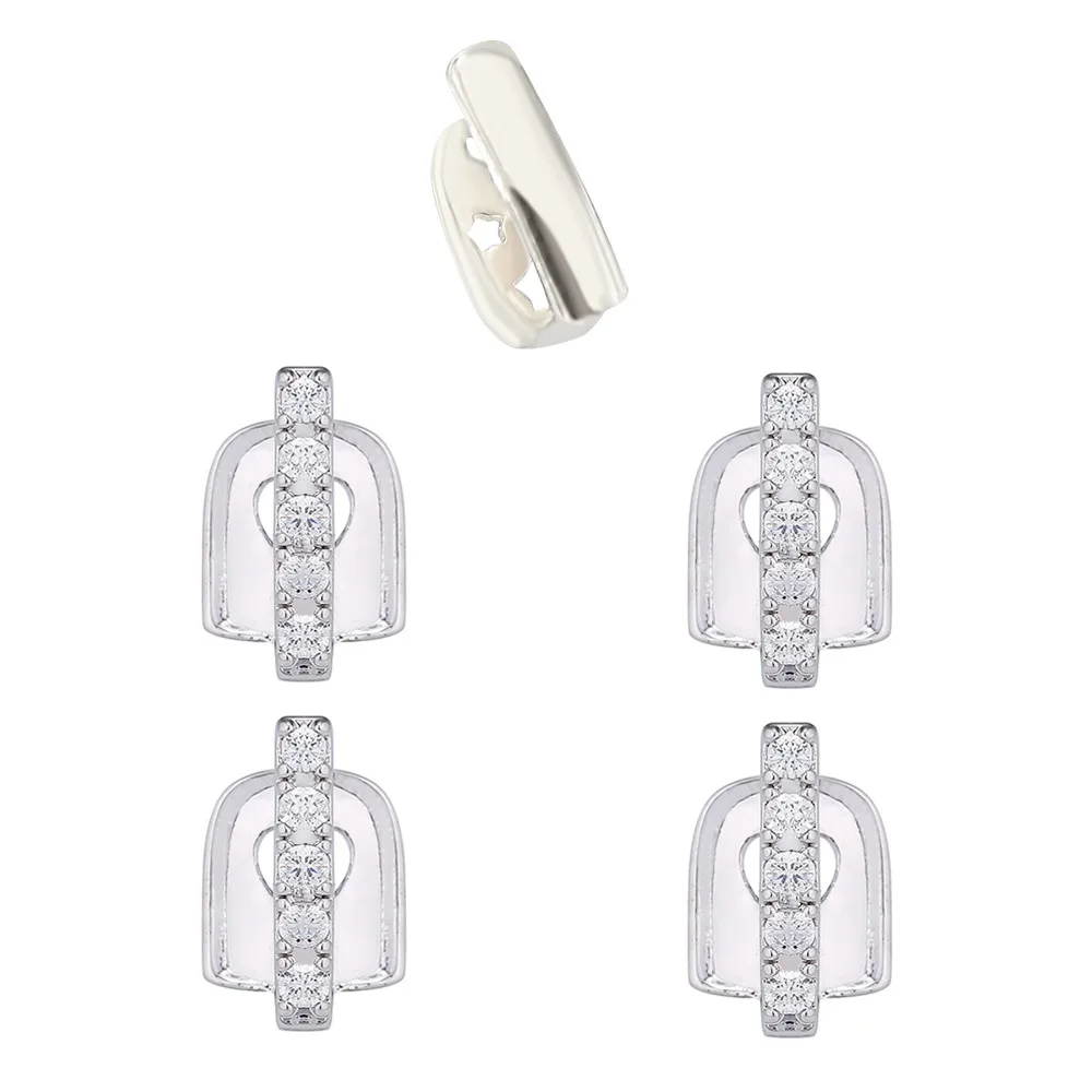 

3/5 шт. модные зубы в стиле панк, хип-хоп, гриль, забавные блестящие одиночные зажимы, гриль, унисекс, цвета: золотистый, серебристый цвет, колпачки для зубов со стразами, подарок