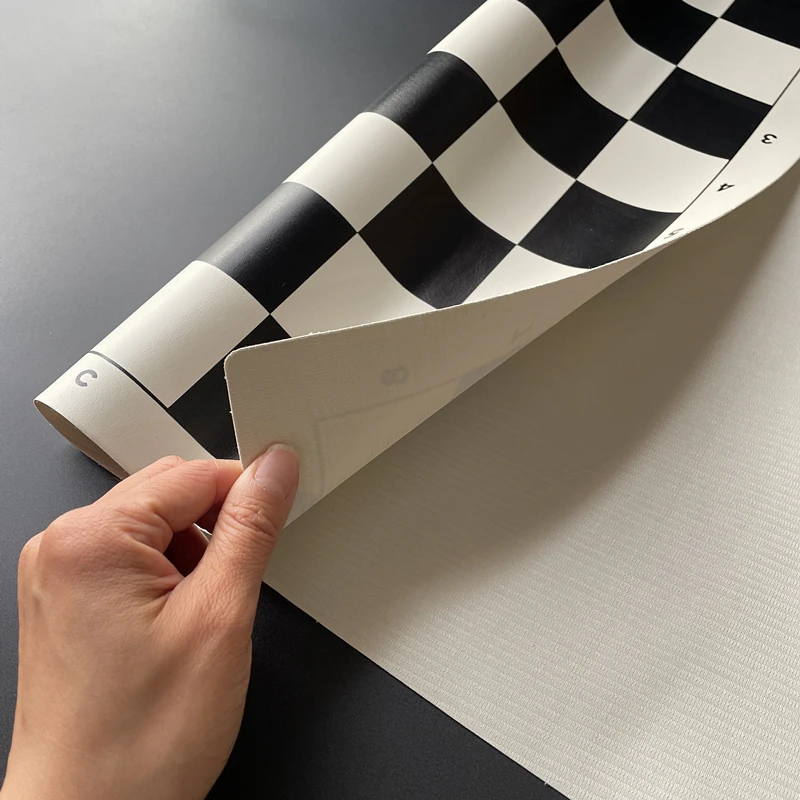 

New 50cm Checkerboard Chess black and white Portable rollable game accessories Standard