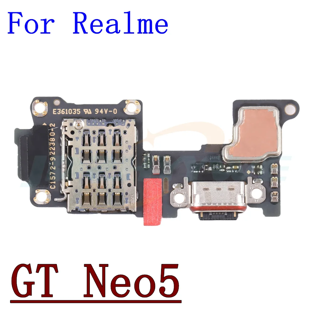 SIM Card Reader Socket Tray Slot Microphone Signal Antenna Connect Module Board For Realme GT Neo2 GT Neo3 GT Neo5 Neo 2 3 5