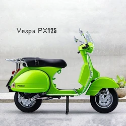 1/10 Vespa 125 Alloy Classic Leisure Motorcycle Model Diecasts Metal Motorcycle Model Simulation Sound and Light Childrens Gifts