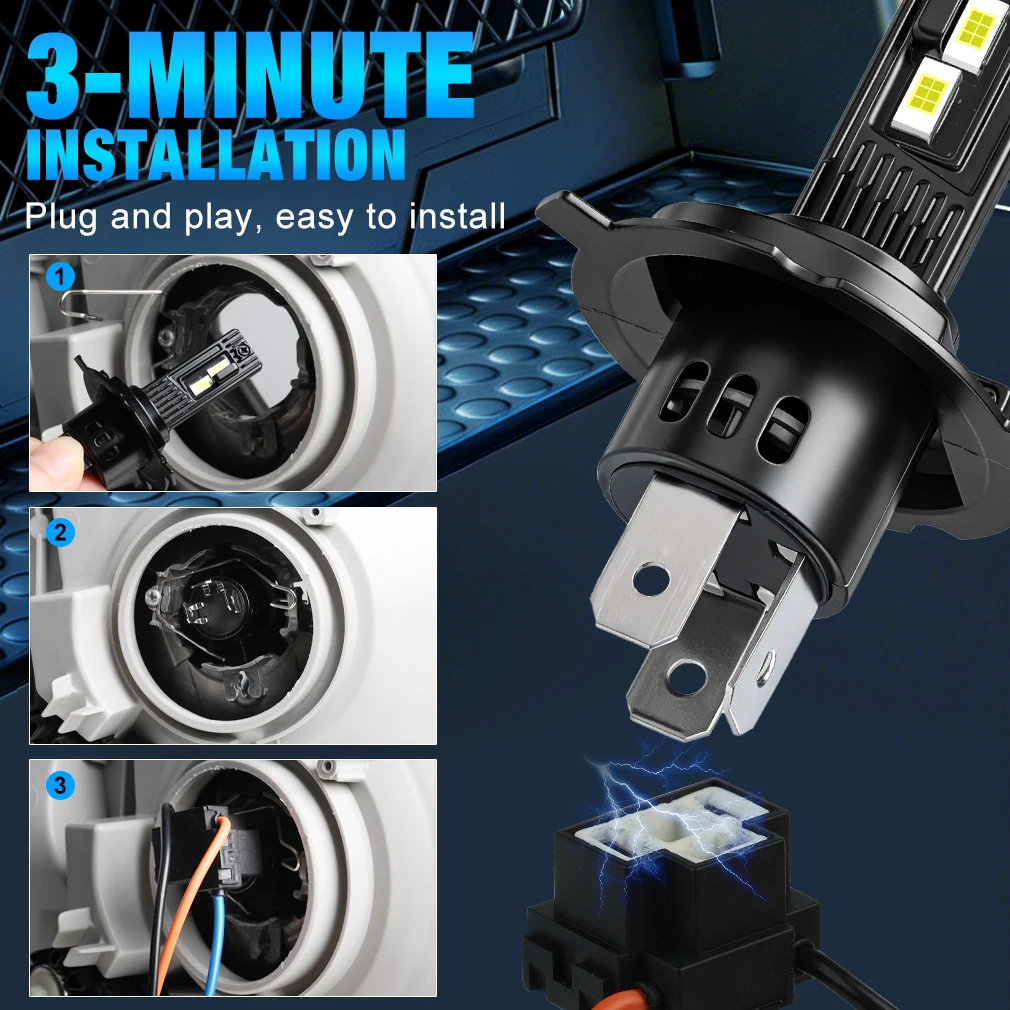 XSTORM H4 LED Headlights Canbus H7 LED Fog Headlights Bulbs 100w 30000LM 9005 H11 Car LED Lights Bulb Diode Lamps Turbo Lamp 12V - view 6