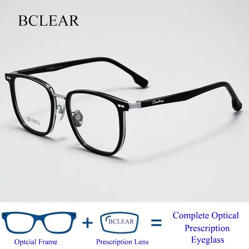 BCLEAR TR90 Titanium Vintage Myopia Glasses Men Women Classis Anti Blue Light Computer Eyeglass Retro Prescription Spectacels