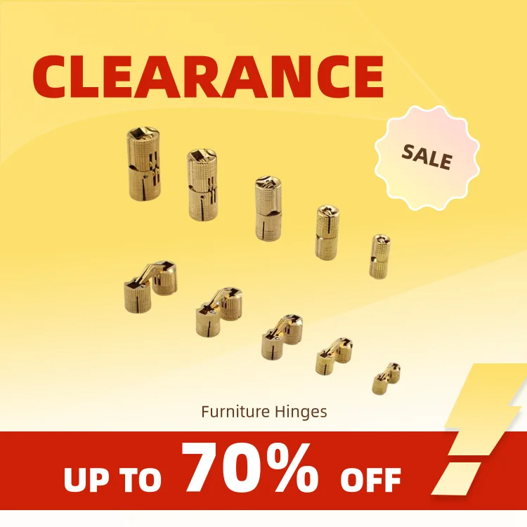 Clearance_2pcs Copper Barrel Hinges Cylindrical Hidden Cabinet Concealed Invisible Brass Hinges Mount For Furniture Hardware_Con
