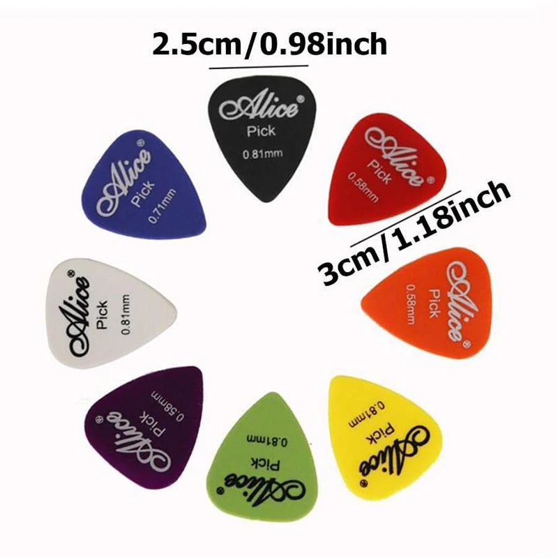6 Stück Gitarrenplektren, rutschfestes ABS, verschiedene Stärken (0,58/0,71/0,81/0,96/1,2/1,5 mm) für akustische E- und Bassgitarren TMZ – Detail 2
