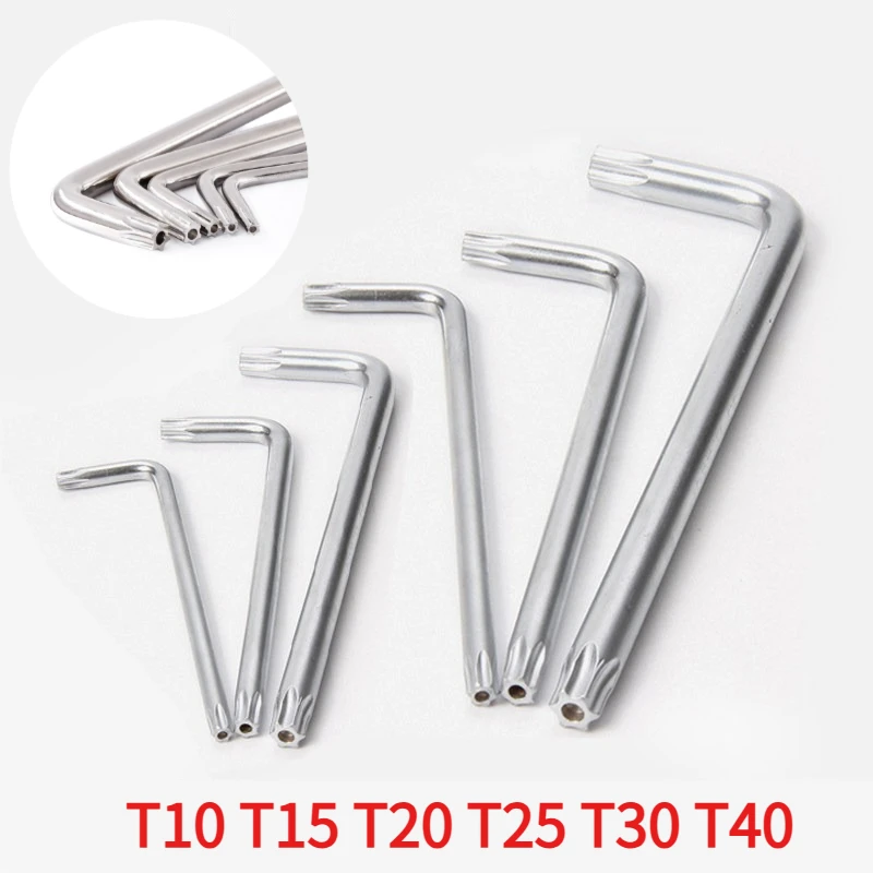 T10 T15 T20 T25 T30 T40 Hex Wrench Double-End 2-Way Torx Screwdriver Spanner Wrench Car Machine Repair Wrench Tools