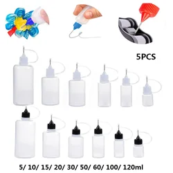 5 stuks 5/10/20/30/50/100ml resuable naaldtip lijm applicator plastic fles voor papier quilling diy scrapbooking papier ambachtelijke tool