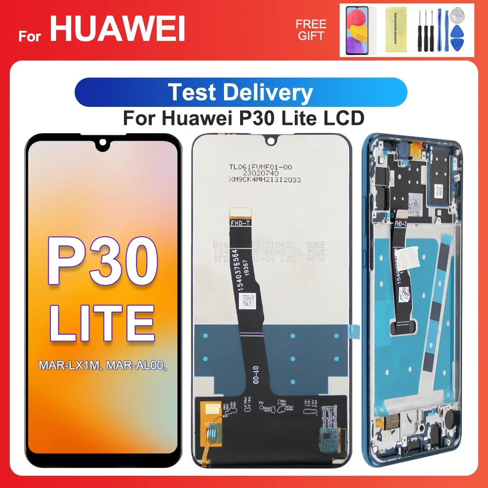 Tested For HUAWEI P30 Lite 6.15''For Nova 4E MAR-LX1 AL00 LX2 LX3 LX1A LCD Display Touch Screen Digitizer Assembly Replacement