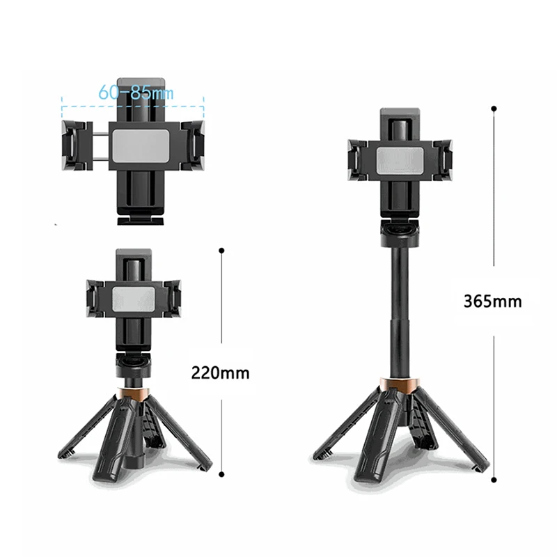 Bluetooth Selfie Stick Ultra-mini Universal Foldable Travel Portable Floor Mobile Phone Quadrupod 360 Degrees Rotation