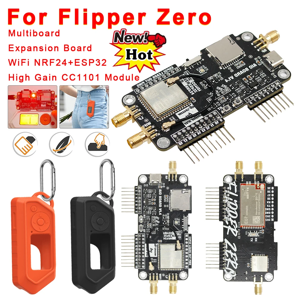 For Flipper Zero Multiboard Expansion Board 3 in 1 2.4G Module Expansion WiFi NRF24 + ESP32 Expansion High Gain CC1101 Module