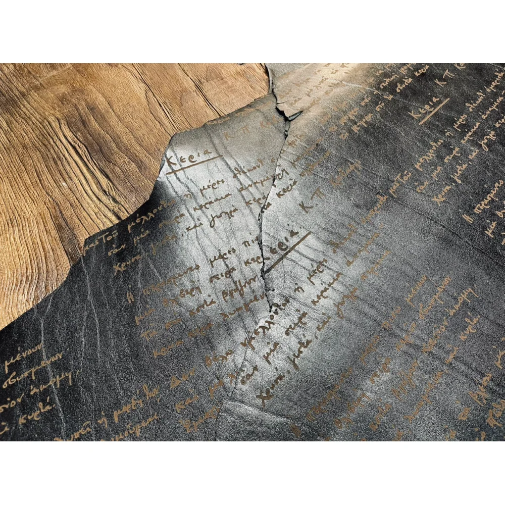 Vintage Texture,Fish Oil Vegetable-Tanned Cowhide! Black Laser-Etched Font, Backpack Leather, Approximately 1.4mm Thickness