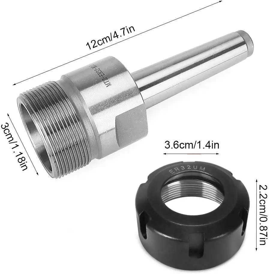 MT2 MT3 MT4 ER CNC tool holder+9pcs chucks+1pcsER wrench for machine tool accessories, milling cutters, taps, lathe milling tool