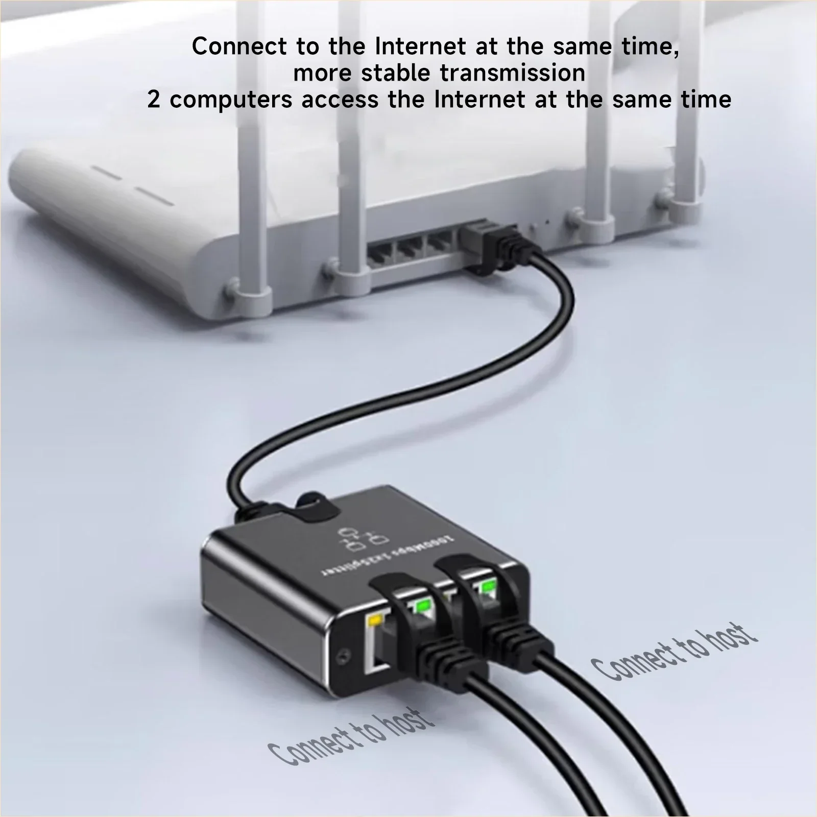 مقسم جيجابت إيثرنت 1 إلى 2/3/4، 1000 ميجابت في الثانية RJ45 LAN مقسم الإنترنت للكمبيوتر/المحور/المفتاح/الجهاز التوجيه/الصندوق التشفير/التلفزيون الرقمي