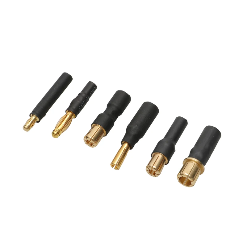 5PCS DIY RC Aircraft Model Toy Motor ESC Adapter 4mm/6.5mm/8mm Banana Male Plug to 3.5mm/6mm/6.5mm Gold-plated Female Connector