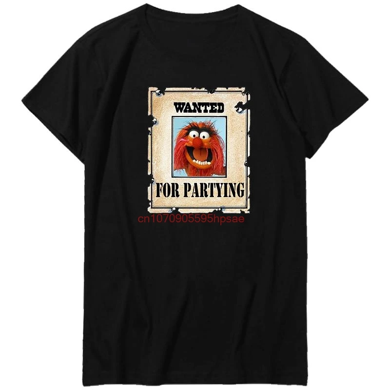 

Новые рубашки и футболки Wanted For Party Muppets Футболки с забавными рисунками животных Футболки с короткими рукавами Летняя хлопковая футболка