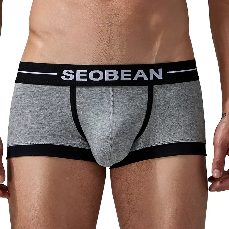 

Cotton Bulge Boxy Underwear for Men Sexy Low-rise U Convex Pouch Sports Boxer Briefs Male Breathable Sweat Absorb Sports Panties