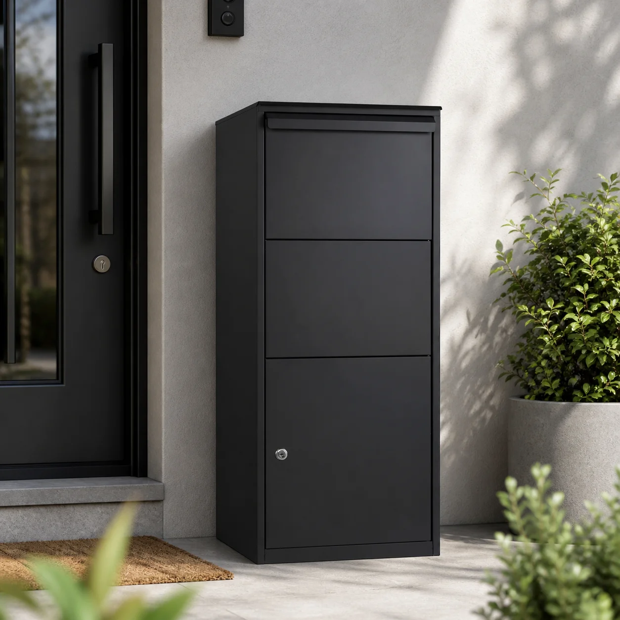 Modern Outdoor Metal Parcel Mailboxes Anti-Rust and Anti-Theft Drop Box with Letter Slot for Apartment Use