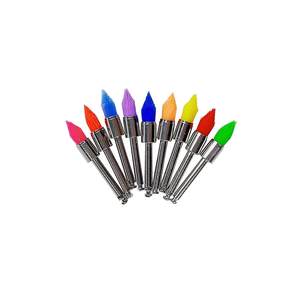 100pcs/Box Dental Prophy Brushes Prophylaxis Brush Polishing Polisher Disposable Pointed Type Mixed Color Brush Head Dentistry